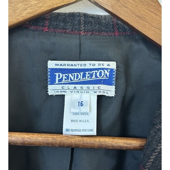 Vintage Pendleton Womens Blazer Size 16 Tartan Plaid 100% Wool USA Made Academia - Picture 3 of 14